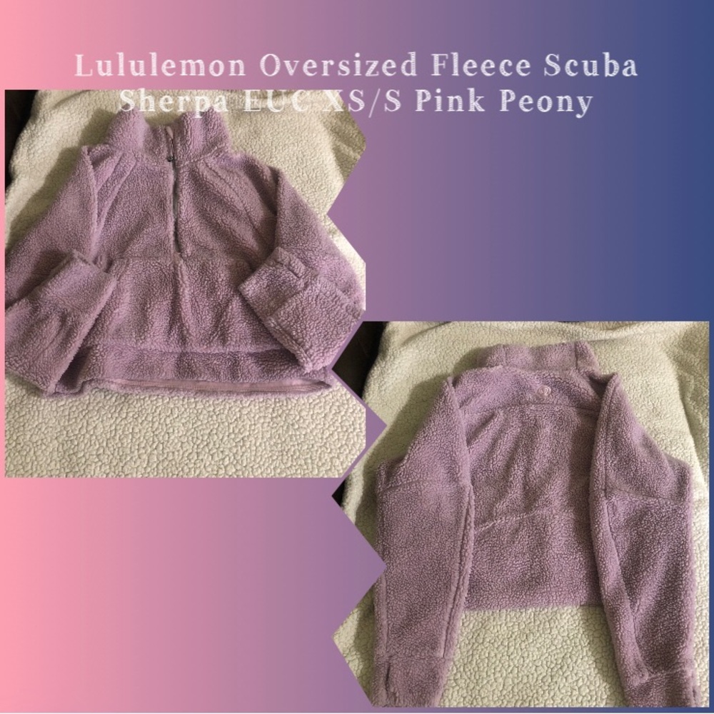 Lululemon EUC Scuba Sherpa Fleece Funnel Neck Half Zip Pullover Cropped XS/S